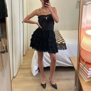LoveShackFancy Black Mini Dress